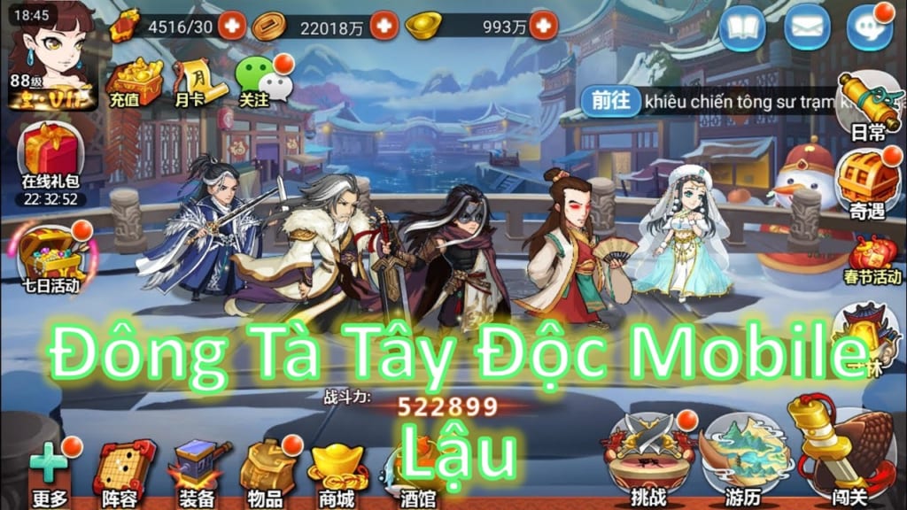 Game Lậu Mobile Free ALL - Đông Tà Tây Độc Mobile Việt Hóa Lậu Free Max Vip 15  + 100M KNB + Tặng 20 Tướng Thần Đông Phương Bất Bại
