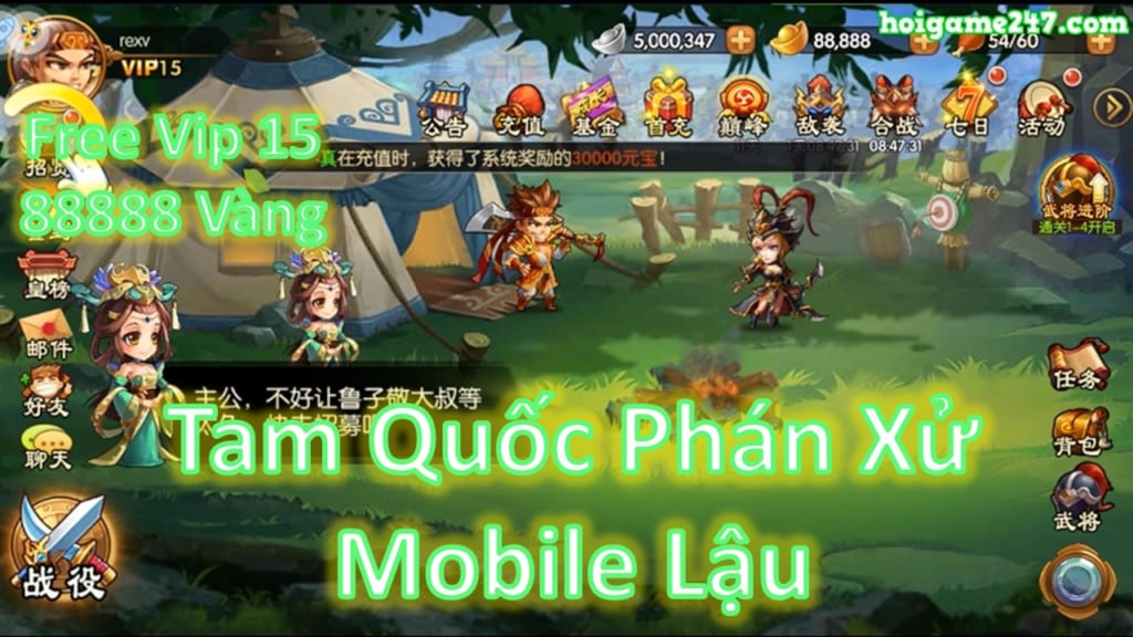 Game Lậu Mobile Free ALL - Tam Quốc Phán Xử Mobile Lậu Free Max Vip 15 + 88888 Vàng + Vô Số Quà Vip